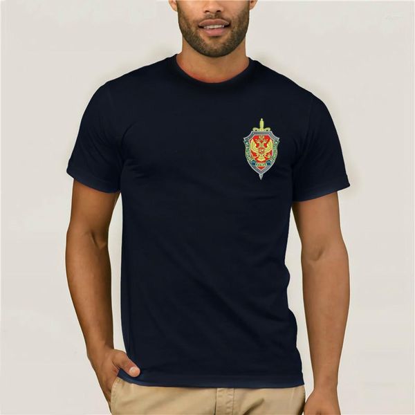 T-shirts pour hommes Emblème FSB imprimé sur la poitrine T-shirt Forces de sécurité russes Coton O-Neck Manches courtes Chemise pour hommes Taille S-3XL
