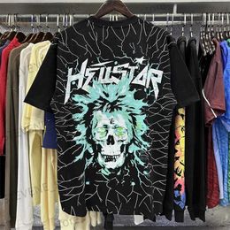 Heren T-shirts Volledige Print Hellstar Electric Tee Mannen Vrouwen Vintage T-shirt Hoge Kwaliteit Tops Hip Hop Kinderen Korte Mouw T231214