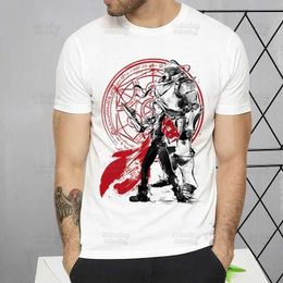 T-shirts voor heren Fullmetal Alchemist T-shirt Harajuku Alphonse Elric T-shirts Korte Slve Fashion Casual Edward Elric T-shirt Tops TS T240425