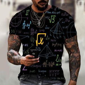 Camisetas para hombre, camiseta con estampado divertido, fórmula matemática, ropa de calle Harajuku, moda para hombre y mujer, cuello redondo, manga corta de gran tamaño