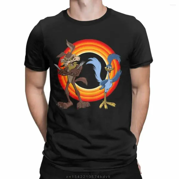 Camisetas para hombre, camiseta divertida, camiseta de manga corta con cuello redondo, camisetas de regalo de cumpleaños de algodón puro, Roadrunner y El Coyote para hombres