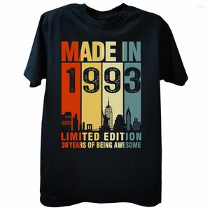 T-shirts pour hommes drôle 30e anniversaire fabriqué en 1993 édition limitée génial rétro VintageCotton Streetwear mari cadeaux T-shirt hommes