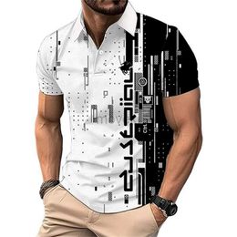 T-shirts masculins T-shirt Polo à imprimé 3D Funny 3D pour hommes Summer Outdoor Sports Clothing Fashion Abèle Couvre courte Tops Casual Trend