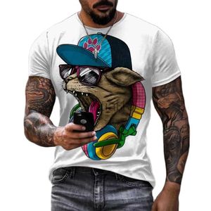 T-shirts pour hommes Funny Animal Imprimé T-shirt Pour Hommes Hip Hop Style Surdimensionné À Manches Courtes Rue Harajuku O-cou Pull D'été Casual Tops 6XL J230731