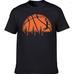 Homens Camisetas Engraçado Basquete Heartbeat Estilo Verão Gráfico Algodão Streetwear Manga Curta Amantes Presentes T-shirt Homens