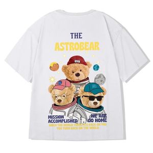 Camisetas de hombre Divertido oso astronauta Impreso Camisetas de gran tamaño Hombre Verano Camisetas de manga corta Parejas Y2K Tee Tops Hip Hop Ropa 230804