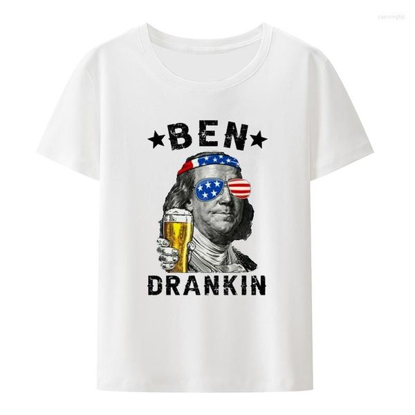 Camisetas divertidas de algodón Ben Drankin para hombre