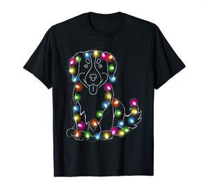 Camisetas de hombre Funny Bernese-mountain Dog Color Led Light Christmas Tree T-Shirt-Men's T-Shirt-Black