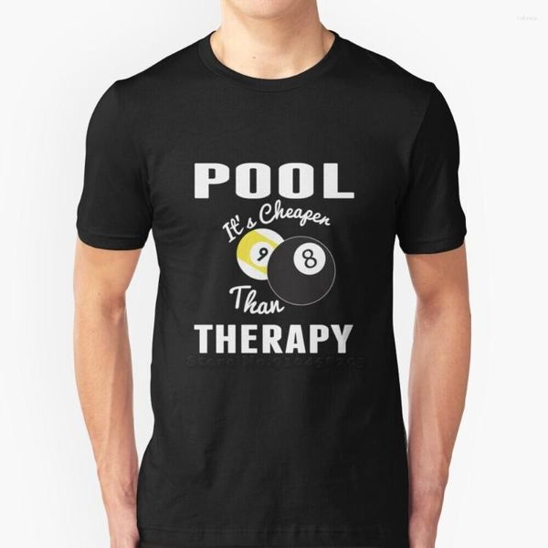 Camisetas para hombre, divertidas camisetas de billar It'S Er Than Therapy Player, regalo para hombre, camisetas suaves y cómodas