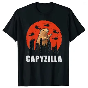 T-shirts pour hommes drôle Capybara Capyzilla rétro t-shirt hauts col rond à manches courtes mode t-shirt vêtements décontracté basique T-shirts