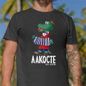 T-shirts masculins Critoon drôle Crocodile T-shirt Cool Mens Tshirt O Neck Casual Unisexe Strtwear Black White Fashion T Camisetas Ropa Hombre T240510