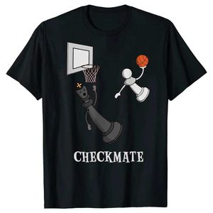 T-shirts masculins Funny Checkmate Chess Basketball Game Board King T-shirts Graphic Cotton Strtwear Short Slve Birthday Gifts Summer T-shirt T240506