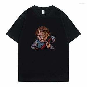 T-shirts pour hommes T-shirts graphiques drôles Chucky été hommes femmes Vintage surdimensionnés T-shirts pur coton à manches courtes unisexe tendance de la mode