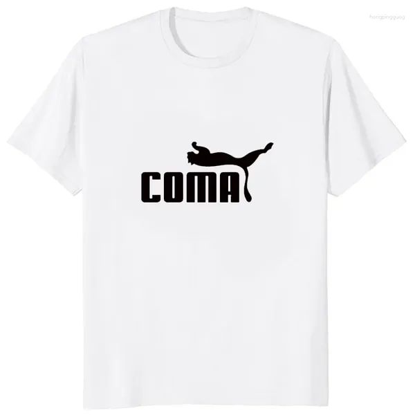 Camisetas para hombre, divertidas camisetas con estampado de parodia de Coma, camisetas clásicas informales holgadas de manga corta, camisetas básicas Y2k Harajuku