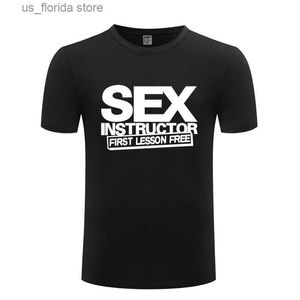 T-shirts pour hommes T-shirts en coton drôles Instructeur de sexe Desinger Design Graphic T Tops pour hommes T Y240402