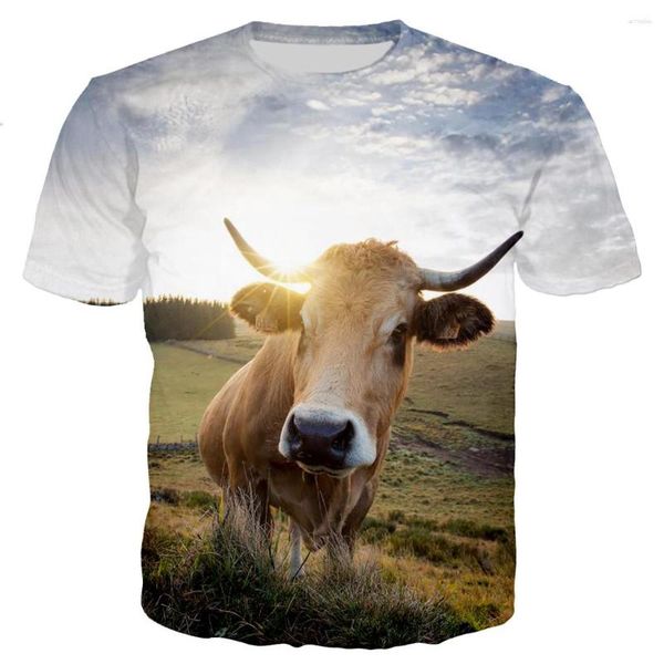 T-shirts pour hommes Funny Cows T-shirts Animal Bovins 3D Imprimer Streetwear Hommes Femmes Mode Chemise surdimensionnée Enfants Garçons Filles Tees Tops Vêtements