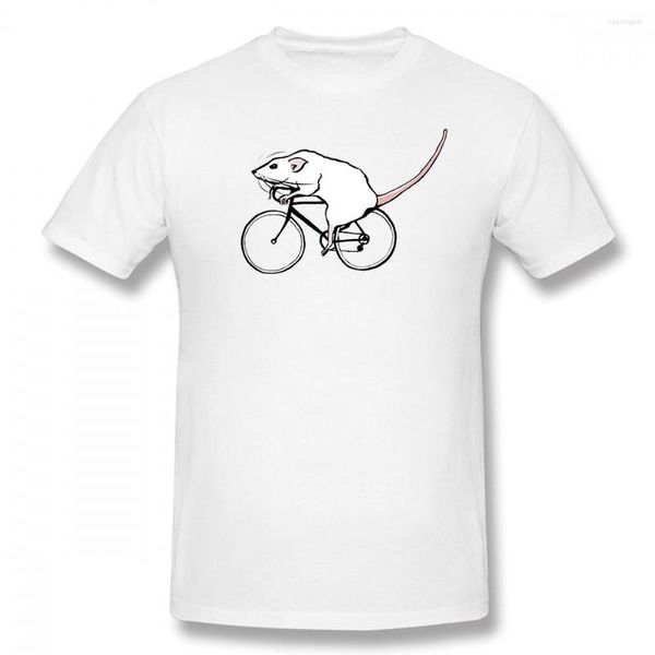 Camisetas divertidas para hombre, ropa de calle de algodón con gráfico de rata de ciclismo, regalos de cumpleaños de manga corta, camiseta de motorista con diseño de artista de estilo veraniego para hombre