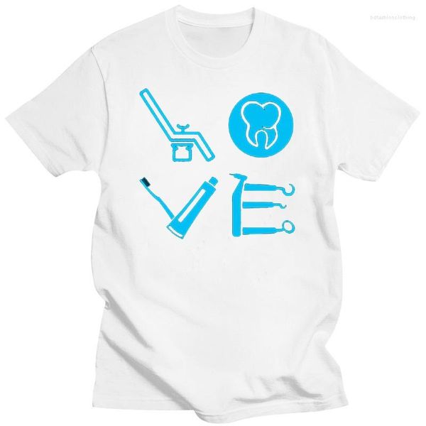 Camisetas para hombre, divertidas camisetas de dentista, asistente dental, odontología Lov, camiseta para hombre, camisetas de algodón con cuello redondo para hombre, camiseta superior