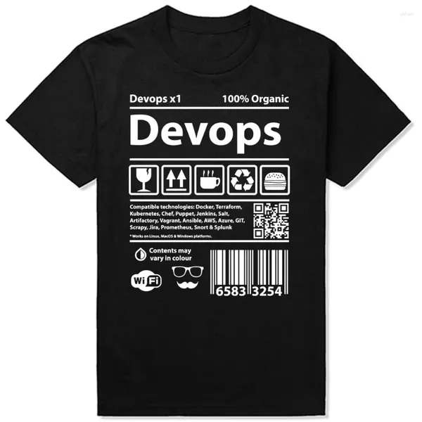 T-shirts masculins Funny DevOps Barcode Programmation Ordinateurs Source Source Geek Summer Graphic Streetwear Birthday Gifts T-shirt