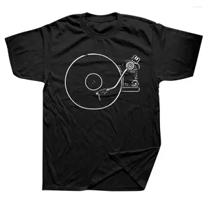 T-shirts pour hommes drôle Dj tourne-disque dessin graphique coton Streetwear à manches courtes cadeaux d'anniversaire été Style musique T-shirt hommes