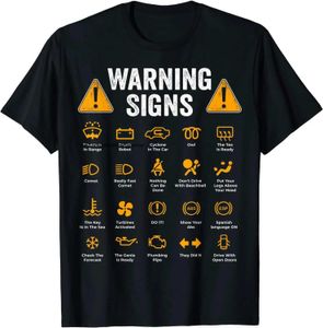 Camisetas para hombres Letreros de advertencia de conducción divertida 101 Camiseta de Regalo de Regalos de Auto Moda Moda Camiseta casual Mens Tops TS Casual T240425