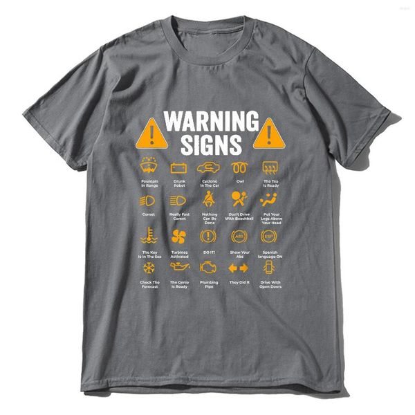 T-shirts pour hommes Funny Driving Warning Signs Shirt Hommes et femmes Coton T-shirt à manches courtes Graphic Oversized Men Streetwear Gift Driver