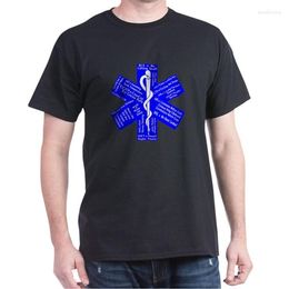 Heren t shirts grappige ems acroniemen ster van het leven embleem paramedisch shirt. Kortelige casual t-shirts met korte mouwen losse top S-3XL