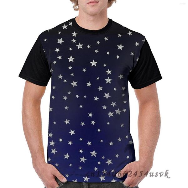 Camisetas divertidas para hombre, ropa a juego familiar, camiseta con patrón de estrella plateada para hombre, camiseta con estampado completo para mujer, camisetas de manga corta para niños