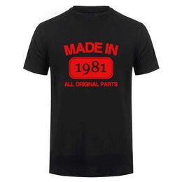 T-shirts voor heren grappige vaders dag cadeau gemaakt in 1981 Limited Edition Birthday Gift Humor t-shirt voor mannen Daddy echtgenoot verrast t-shirt T240510