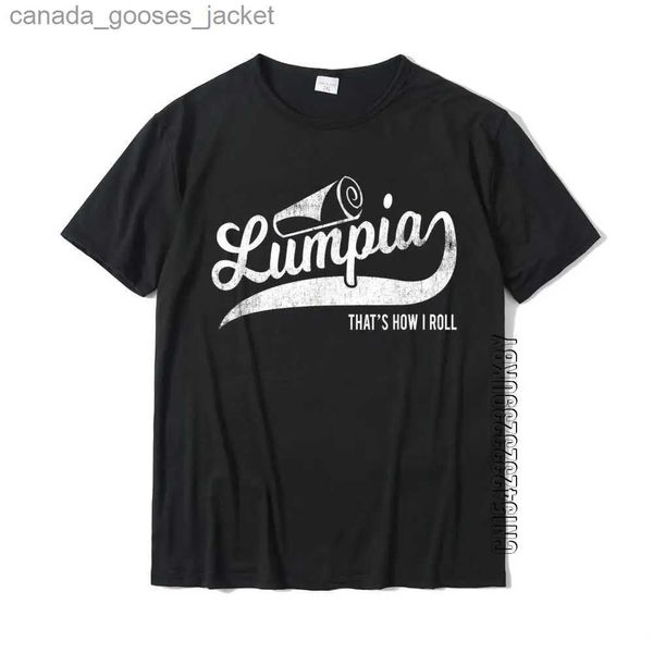 Camisetas para hombres Camiseta divertida del orgullo filipino Lumpia Así es como enrollo la camiseta de algodón para hombre Camiseta familiar Tops Tees Cute Hip Hop L231208