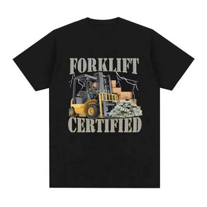 T-shirts masculins Funnfil Forklift Opérateur certifié T-shirt Men Vintage Fashion Short Slve T-shirts Pure Coton Comfort T-shirts surdimensionnés T240506