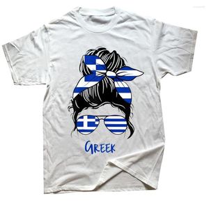 T-shirts pour hommes drôle grec Grèce fille drapeau graphique coton streetwear à manches courtes cadeaux d'anniversaire style d'été t-shirt vêtements pour hommes