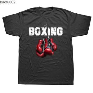 T-shirts pour hommes Funny I Love Boxing T-shirts Graphique Coton Streetwear Manches courtes Cadeaux d'anniversaire Style d'été T-shirt Vêtements pour hommes W0322