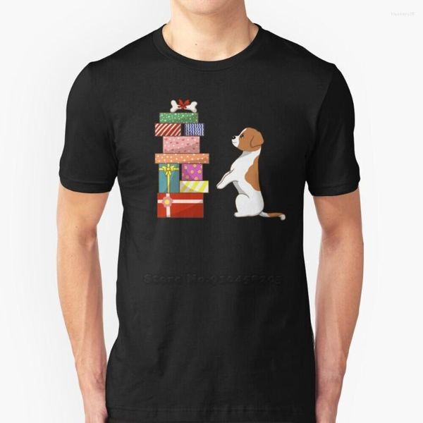 T-shirts pour hommes Funny Jack Russell Terrier Bone Gift Chemise de Noël Col rond T-shirts à manches courtes