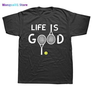 T-shirts pour hommes Funny Life Is Love Tennis Raquette Ball Sport T-shirts Graphic Streetwear Short Seve Cadeaux d'anniversaire Summer Sty T-shirt Hommes 0228H23