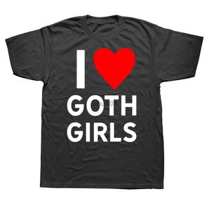 Camisetas para hombre Amor divertido Goth Girls Heart GF Camisetas Estilo de verano Gráfico Ropa informal de algodón Manga corta Regalos de cumpleaños Camiseta Ropa para hombre