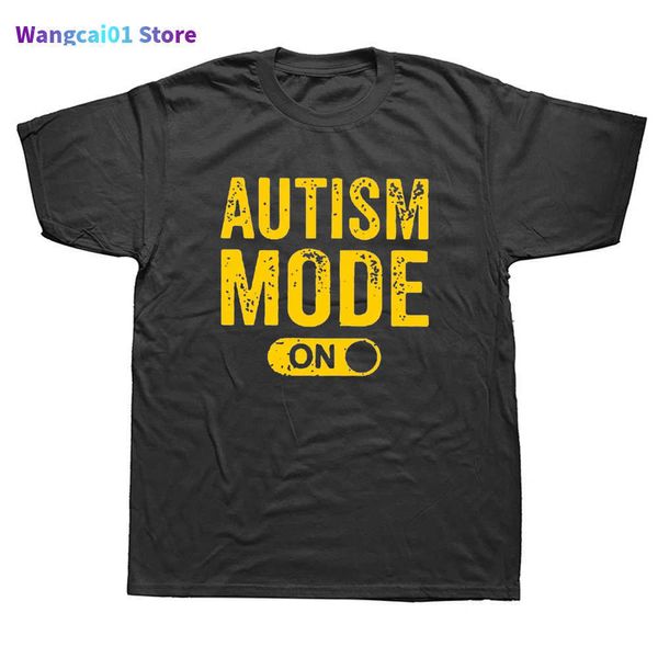 T-shirts pour hommes Funny Made Best Autism Mode On T Shirts Graphic Cotton Streetwear Short Seve Birthday Gifts Awareness T-shirt Mens Clothing 0228H23