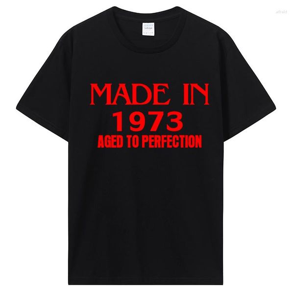 T-shirts pour hommes Funny Made In 1973 Cadeaux d'anniversaire Cassette Tape Vintage Shirt Party Grandma Grandpa Present Summer Cotton T-shirt Gift Tees