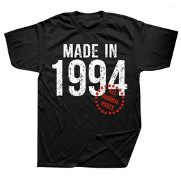 T-shirts voor heren Grappig gemaakt in 1994 Alle originele onderdelen Grafisch Katoen Street chic Korte mouw Verjaardagscadeaus Zomerstijl T-shirt Heren