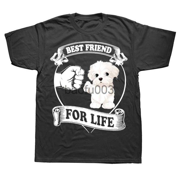 T-shirts pour hommes Funny Maltais Best Friend Dog Lovers T-shirts Style d'été Graphique Coton Streetwear À Manches Courtes Cadeaux D'anniversaire T-shirt Hommes J230807
