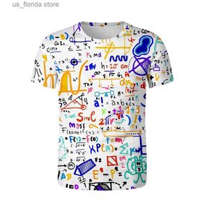Camisetas para hombres Camisa matemática divertida Phys Fórmula química Verano Strt Camiseta 3D Moda O Cuello Suave Camiseta de gran tamaño Camiseta matemática Y240314