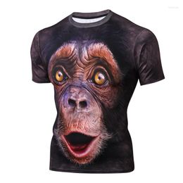 T-shirts pour hommes drôle hommes chemise 3D impression numérique singe 2023 mode d'été respirant séchage rapide col rond vêtements surdimensionnés hauts
