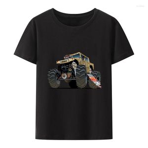 T-shirts pour hommes drôle Monster Truck chemise en coton vêtements pour hommes été Streetwear confortable imprimé hauts unisexe lâche respirant Camisetas