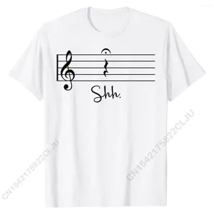 T-shirts pour hommes Notes de musique drôles chemise Shh Quarter Fermata professeur cadeau T-shirt décontracté pour hommes coton à la mode Discount