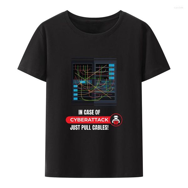 T-shirts pour hommes Funny Network Engineer T-shirts en coton en cas de cyberattaque Il suffit de tirer les câbles Pride Top Y2k Streetwear Camisa Casual Tshirt