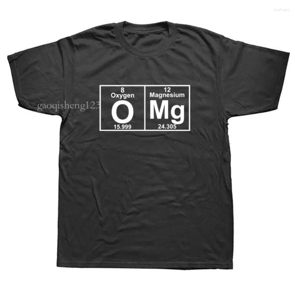 Camisetas para hombres Funny OMG Química Mesa periódica Camiseta gráfica Mangas de mangas cortas Hip Hop Top Top Top Gaoqisheng123