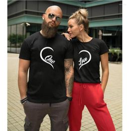 T-shirts pour hommes drôle un amour chemise pour femmes hommes amoureux pull décontracté T-shirt été Couple T-shirt son cadeau de naissance saint valentin