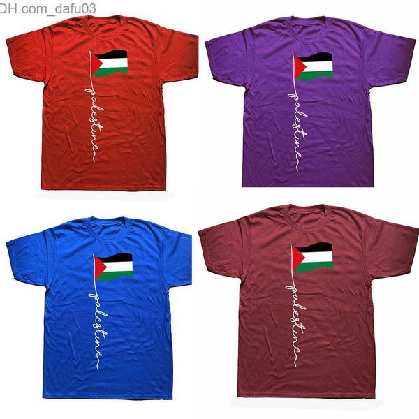 T-shirts pour hommes drôle drapeau palestinien palestiniens t-shirts été graphique coton streetwear manches courtes cadeaux d'anniversaire t-shirt vêtements pour hommes Z230711