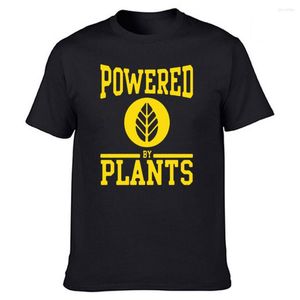 T-shirts pour hommes drôle puissance par plantes graphique coton Streetwear à manches courtes col rond Harajuku végétarien végétalien T-shirt hommes vêtements