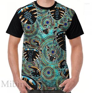 Heren t shirts grappige print mannen shirt dames tops tops tee aboriginal krab kunst grafisch t-shirt o-neck korte mouw casual t-shirts